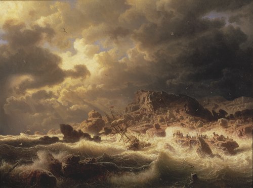 Gale on the Bohuslän Coast, 1857, Marcus Larson