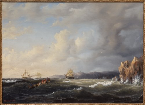 Bark Beating to Windward at Kullaberg, 1849, Marcus Larson