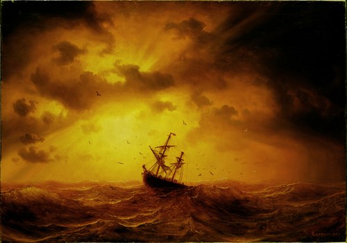 Stormy Sea, 1857, Marcus Larson