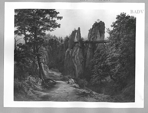 "The Bastei" near Dresden, 1849, Anton Schiffer
