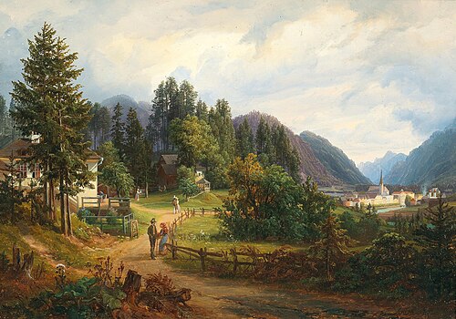 A view of Bad Ischl, 1851, Anton Schiffer