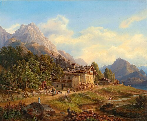 Partie am Hintersee in der Ramsau bey Berchtesgaden, 1860, Anton Schiffer