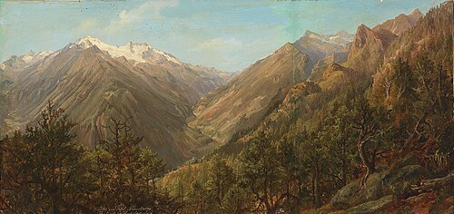 View from Thörl into the Molda Valley with the Hochalpenspitzl, 1857, Anton Schiffer