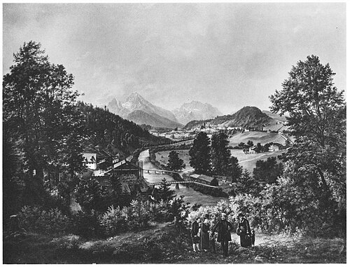 Blick auf Berchtesgaden, 1843, Anton Schiffer