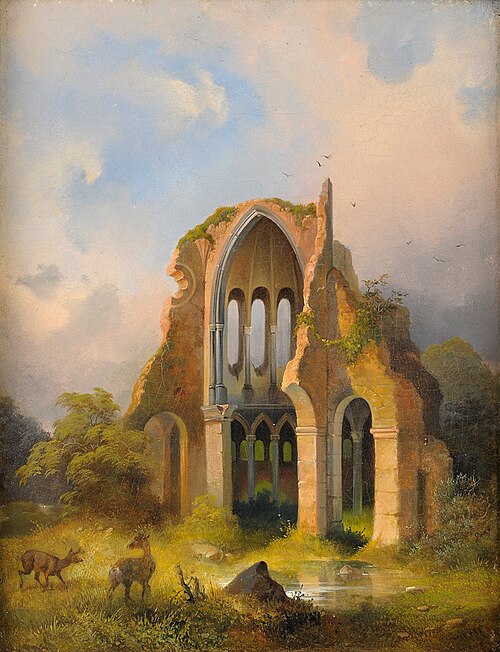 Heisterbach Ruins in Siebengebirge, 1876, Anton Schiffer