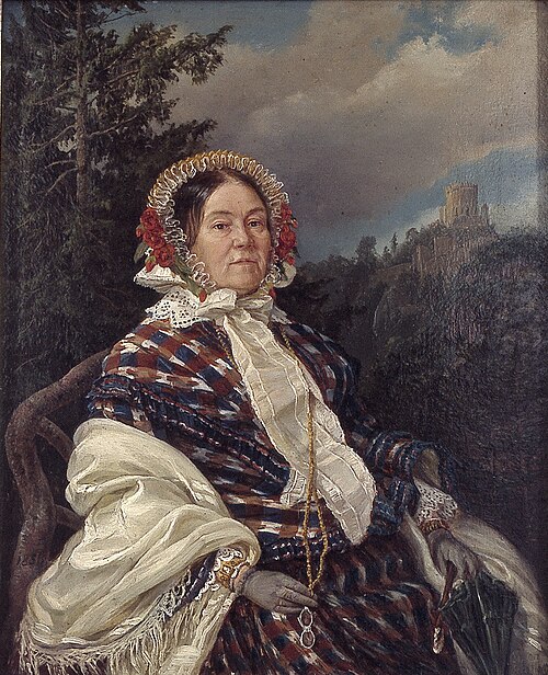 Portret van Baronin Devez, 1856, Anton Schiffer