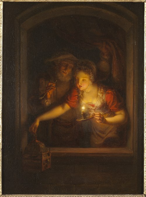 A Woman with a Burning Candle, 1818, Aleksander Lauréus