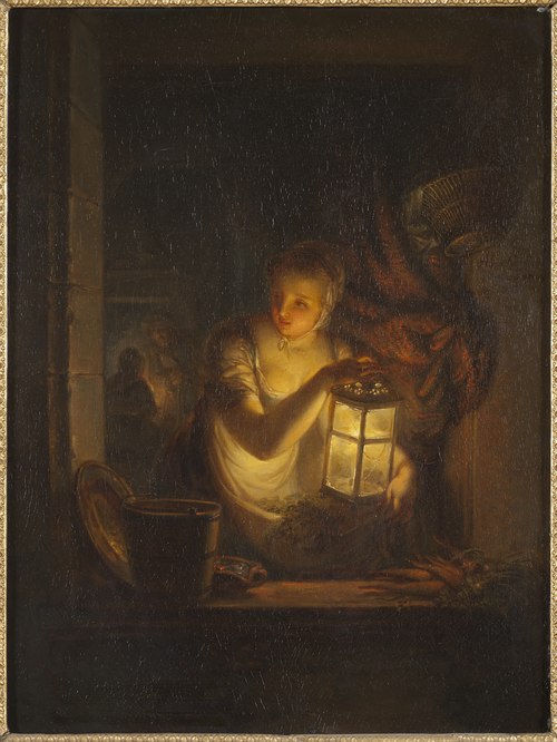 A Woman with A Lantern, 1818, Aleksander Lauréus