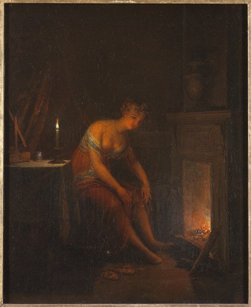 Lady Tying her Garter, 1810, Aleksander Lauréus