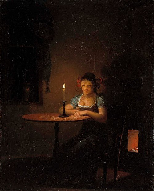 Young Woman Playing Patience, 1807, Aleksander Lauréus
