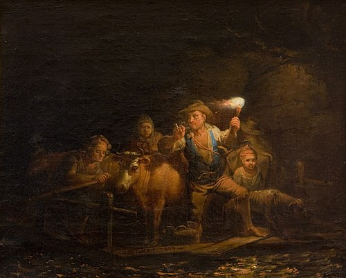 A Ferry with Passengers and Cattle, 1808, Alexander Lauréus