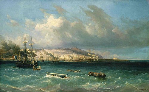 Vue du port et de la ville d'Alger, 1844, Barthélemy Lauvergne