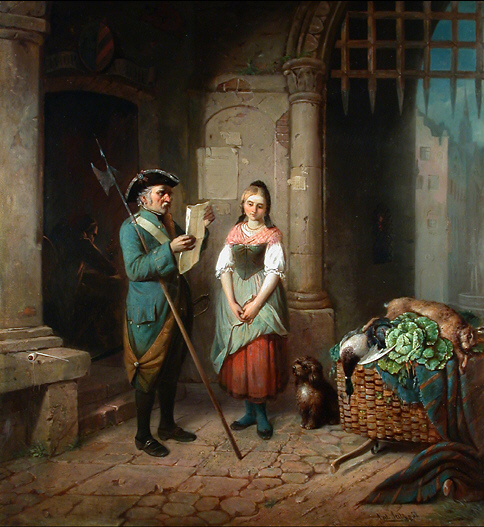 Die Nachtwache und die Überprüfung der Verkaufslegitimation, 1857, Anton Seitz