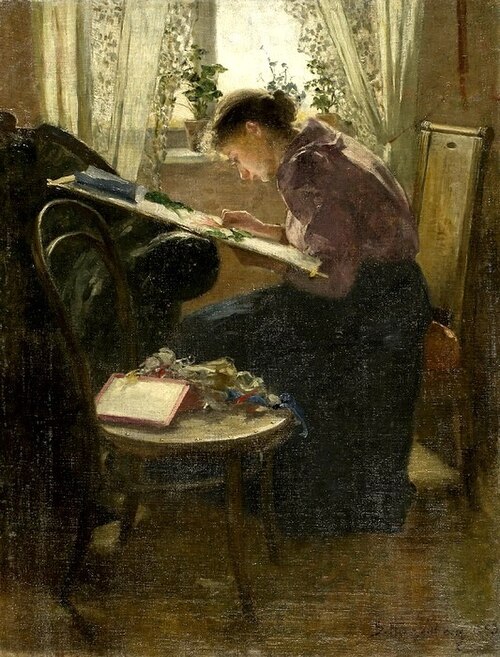 Embroidererpl=Hafciarka, 1893, Samuel Hirszenberg