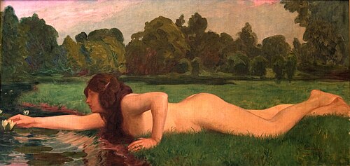 Female Nude [Woman with a Nenuphar]., 1903, Samuel Hirszenberg