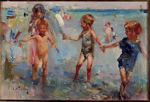 Children on the Beach, 1912, José Navarro Lloréns