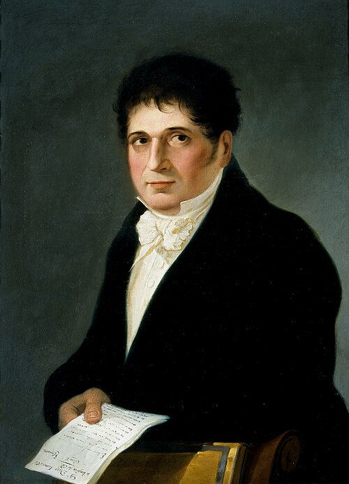 Retrato del famoso ''barba'' del Teatro del Príncipe don Joaquín Caprara estudiando el papel de Dieg, 1815, José Ribelles