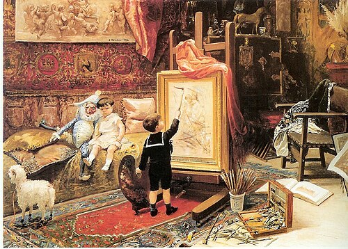 Idealism and Reality, 1884, Juan Comba García