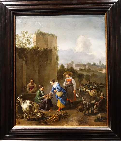 La marchande de légumes, 1700, Hendrick Mommers