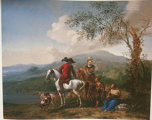 Mountain Landscape with Horsemen and Shepherds, 1670, Hendrick Mommers