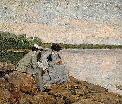 Två på stranden, 1877, Arvid Liljelund