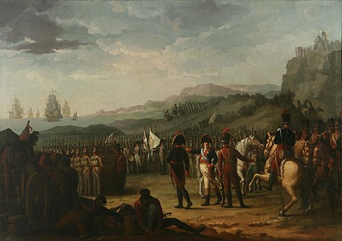 Embarque del marqués de la Romana y sus tropas, 1809, Juan Rodríguez y Jiménez