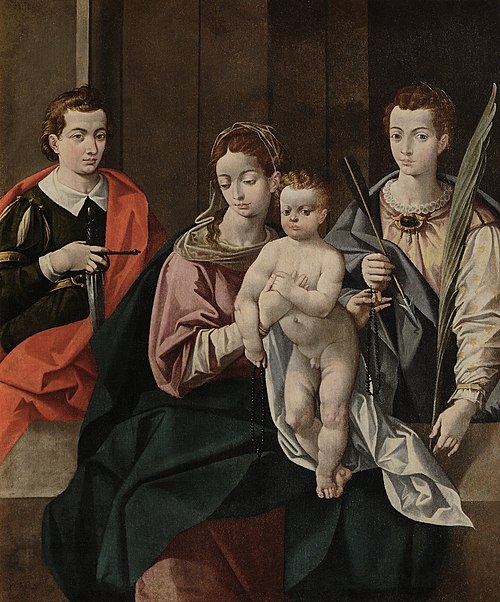 Virgen del Rosario con San Acisclo y Santa Victoria, 1617, Juan de Peñalosa y Sandoval