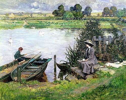The Thames At Benson, 1912, Albert Chevallier Tayler