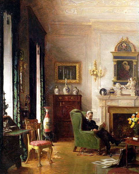 The Grey Drawing Room, 1917, Albert Chevallier Tayler