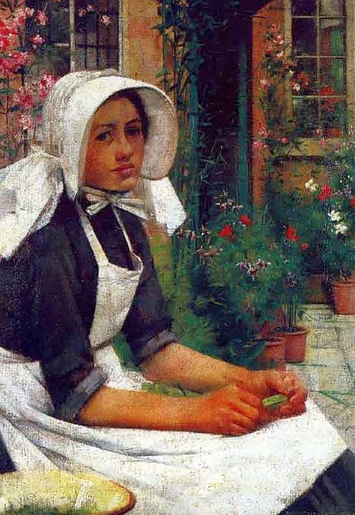 Girl Shelling Peas, 1886, Albert Chevallier Tayler
