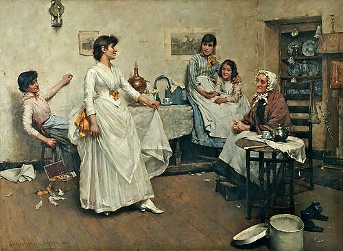 A Dress Rehearsal, 1888, Albert Chevallier Tayler