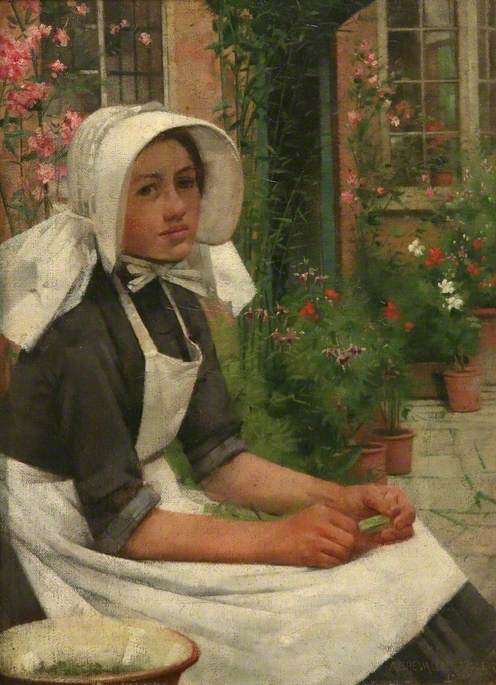 Girl Shelling Peas, , Albert Chevallier Tayler