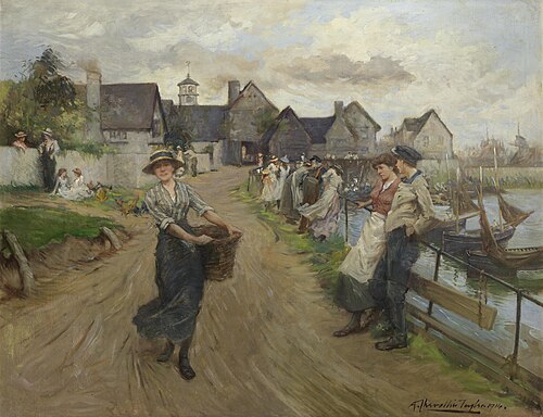On the promenade, , Albert Chevallier Tayler
