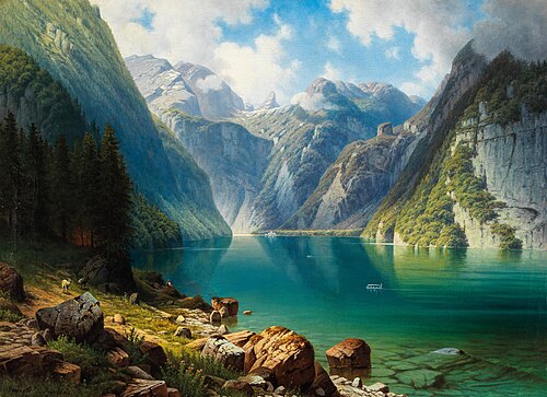 A View of Lake Königssee, 1879, Dániel Somogyi