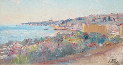 Vy över Nice, Frankrike, 1879, Axel Lindman