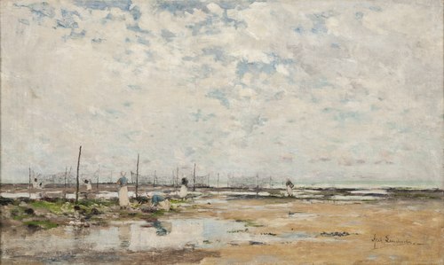 The Beach at Villerville, Normandy, 1878, Axel Lindman