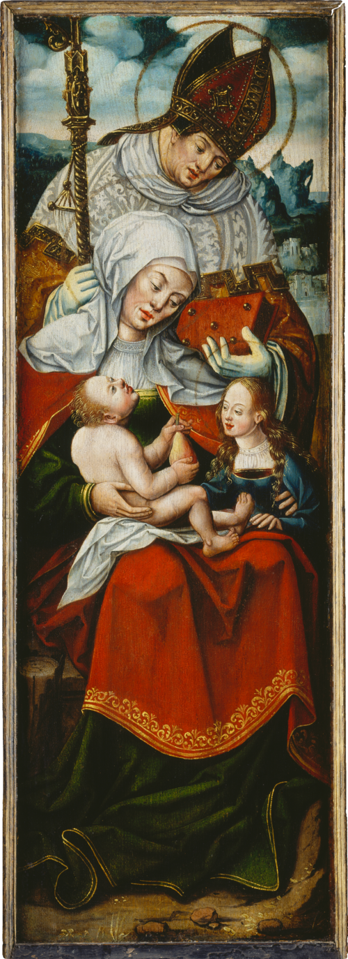 St Anne, the Virgin and Child with a Bishop Saint left wing of an altarpiece, 1547, Anton Woensam