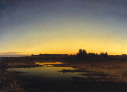 Sonnenuntergang, 1850, Anton Zwengauer
