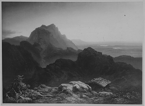 Die Benediktenwand im bayerischen Hochgebirge, 1856, Anton Zwengauer