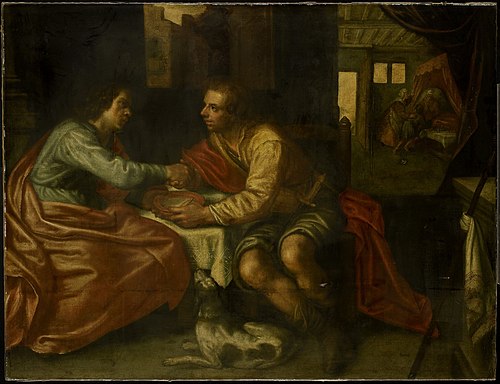 Esau selling his birthright, 1609, Paulus Moreelse