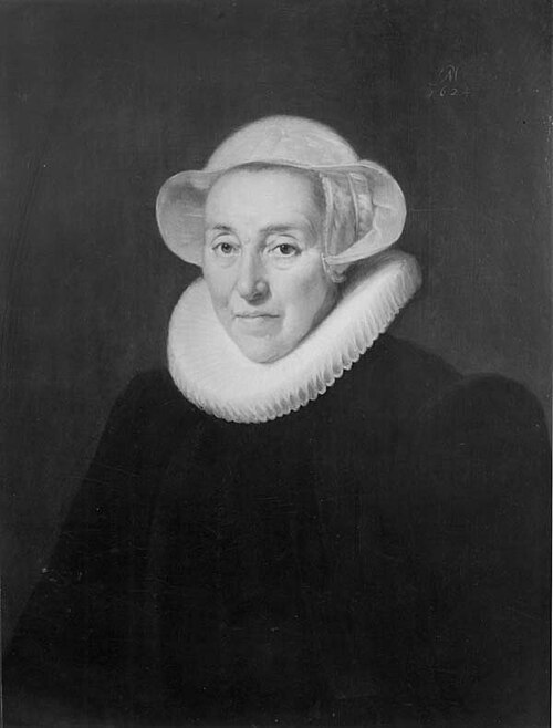 Portret van Margaretha van Dompselaar (1565/1566-1629), echtgenote van Jan van Mansvelt, 1624, Paulus Moreelse