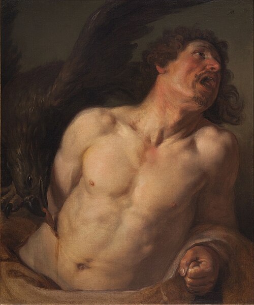 The punishment of Prometheus by the eagle of Zeus, 1634, Paulus Moreelse