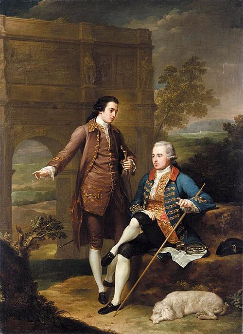 Portrait of Two Gentlemen before the Arch of Constantine in Rome, 1767, Anton von Maron