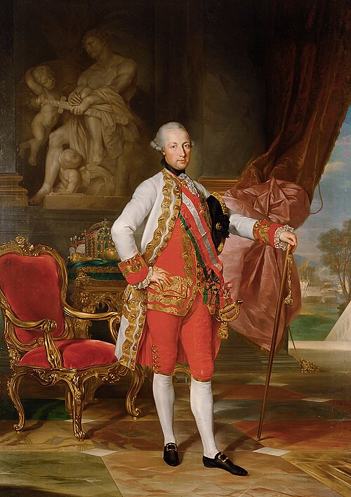 Kaiser Joseph II. (1741-1790) with a Statue of Mars, 1775, Anton von Maron