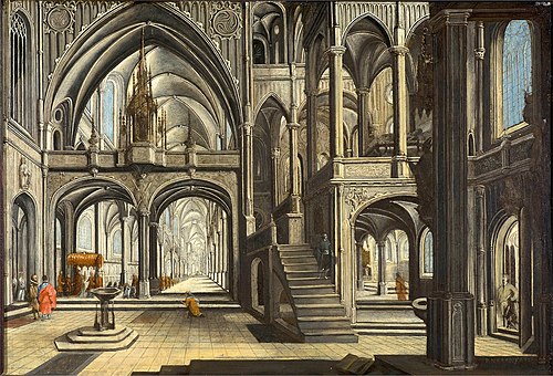 The interior of the Basilica of Saint John Lateran in Rome, , Pieter Neefs l'Ancien
