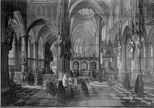 Interior of a Gothic church, 1650, Pieter Neefs l'Ancien