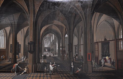 Intérieur d'église, cathédrale d'Anvers, 1700, Pieter Neefs l'Ancien