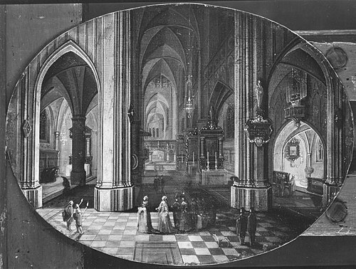 Prozession in einer gotischen Kirche, 1657, Pieter Neefs l'Ancien