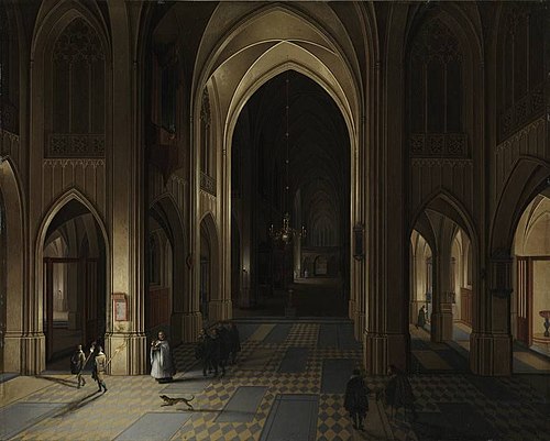 Nächtliches Kircheninneres mit Prozession, 1619, Pieter Neefs l'Ancien