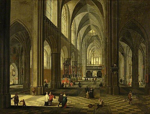Interior of a gothic church, 1655, Pieter Neefs l'Ancien